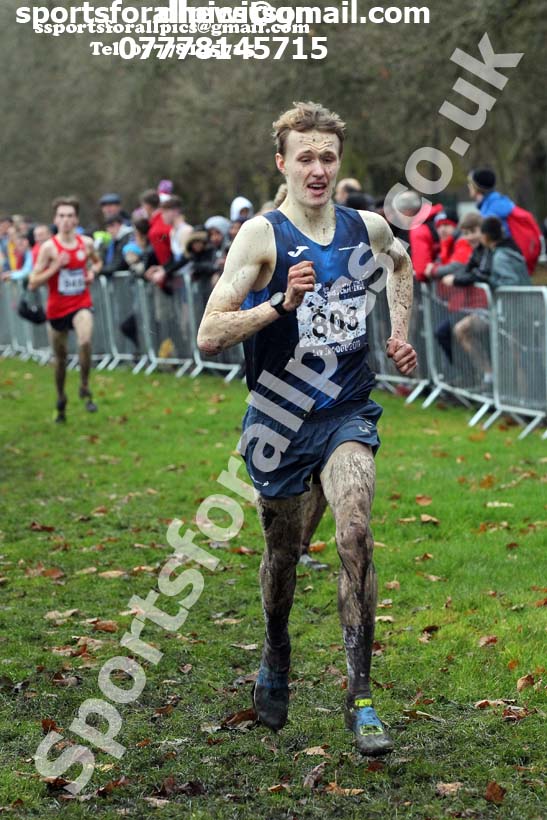 Mens under-20s, 2019 European Cross Country Trials and British Cross Challenge, Sefton Park, Liverpool.  Photo: David T. Hewitson/Sports for All Pics